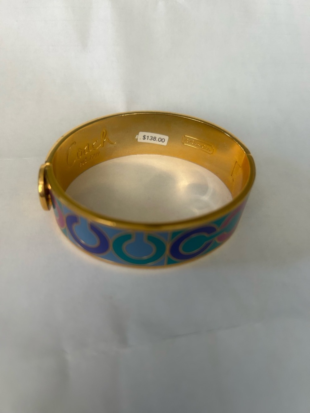 Coach enamel bracelet signature logo.